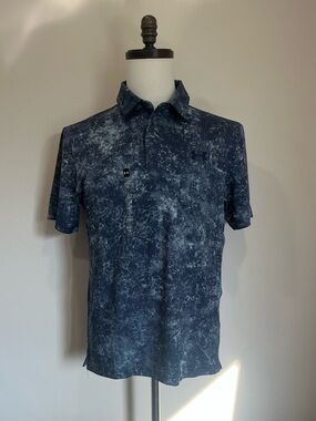 NWT $70 Under Armour Men's Playoff 3.0 Printed Polo UPF40 Blue Small